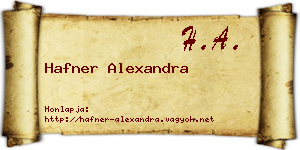 Hafner Alexandra névjegykártya